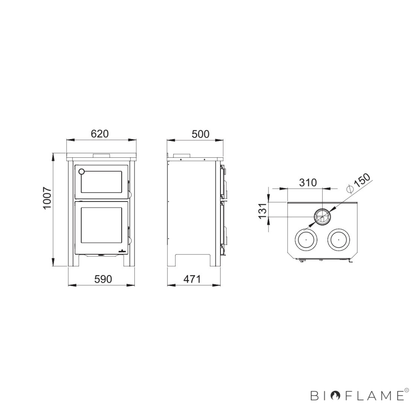 Salamandra a Lenha Subtil Nº9 com Forno