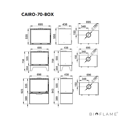Salamandra a Lenha Bronpi Cairo 70 Box