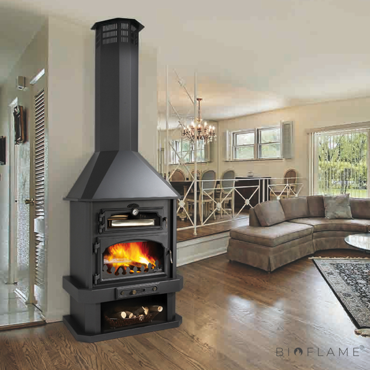 Salamandra a Lenha com Forno Bronpi Ebro