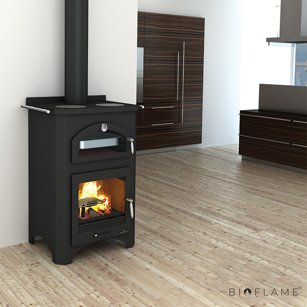 Salamandra a Lenha Bronpi Monza com Forno