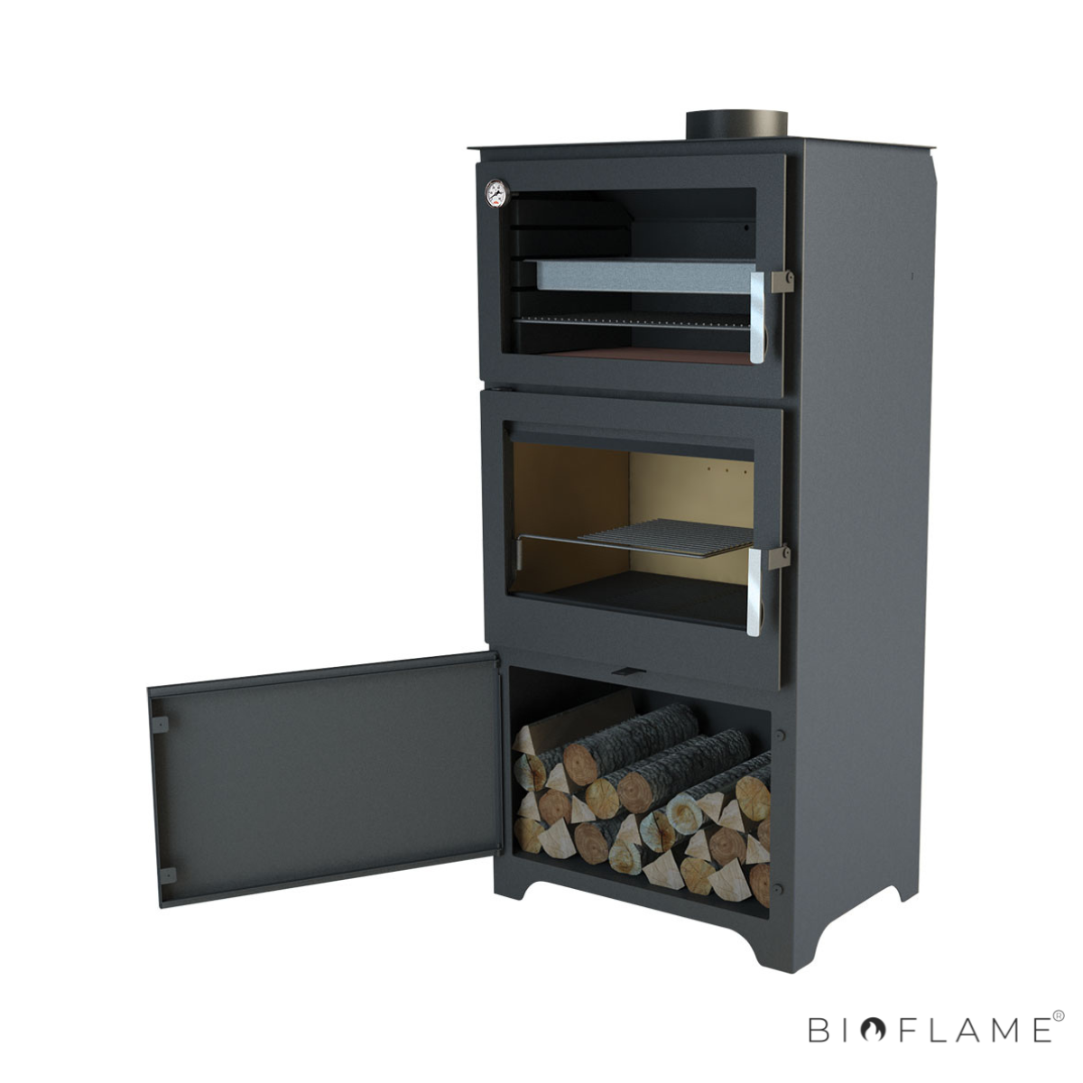 Salamandra a Lenha Bronpi Murano-L com Forno