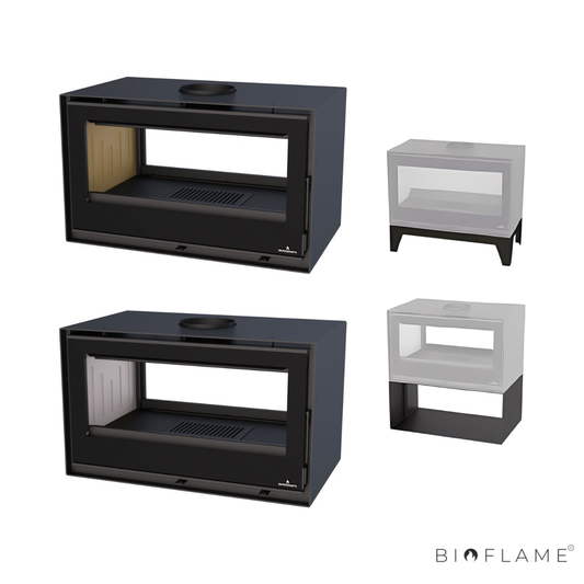 Salamandra a Lenha Bronpi Cairo 90 Box Dupla Face