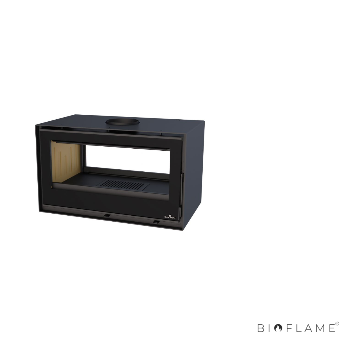 Salamandra a Lenha Bronpi Cairo 90 Box Dupla Face