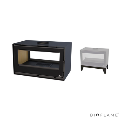 Salamandra a Lenha Bronpi Cairo 90 Box Dupla Face