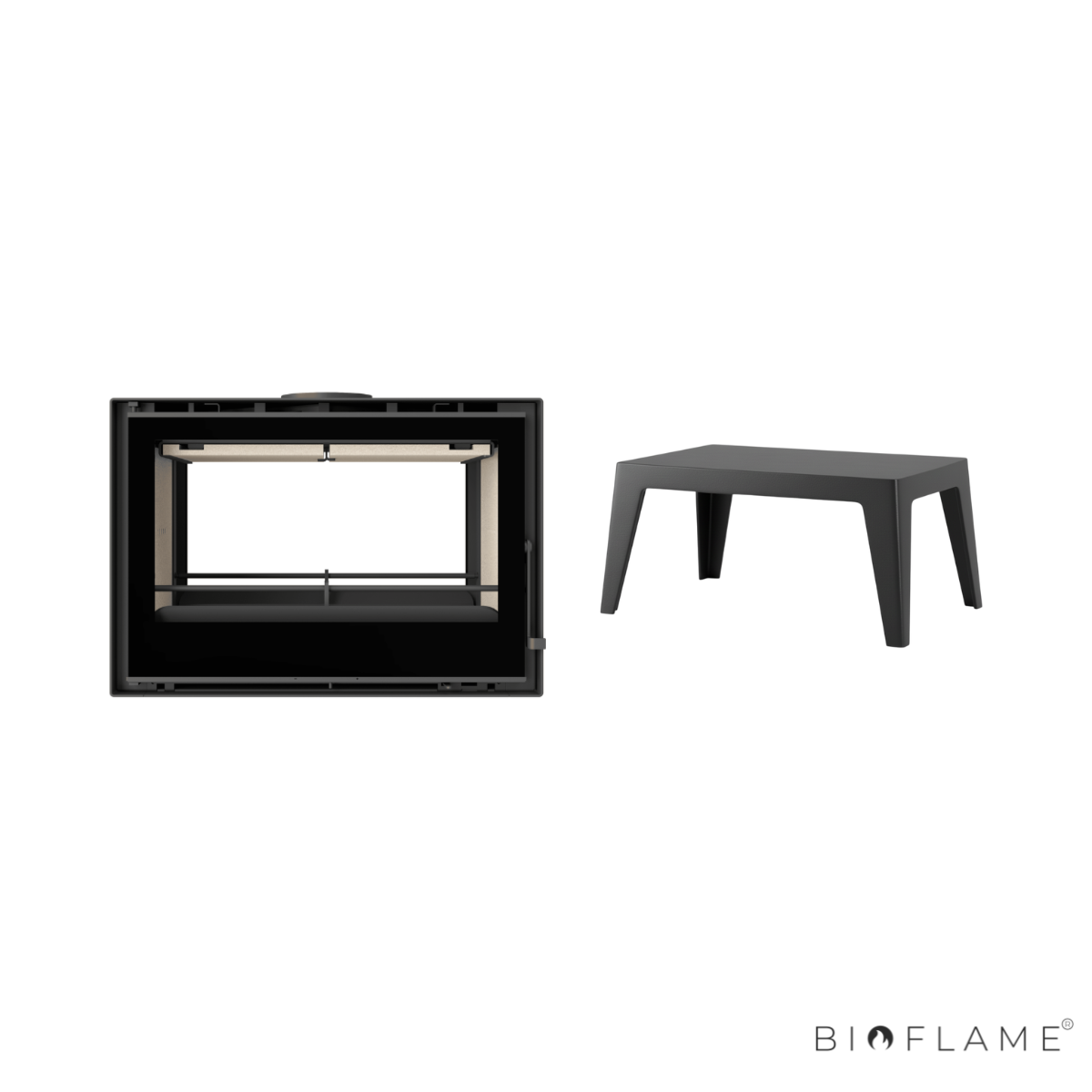 Salamandra a Lenha com Ventilação Dupla Face C&A Chama Cristal 78