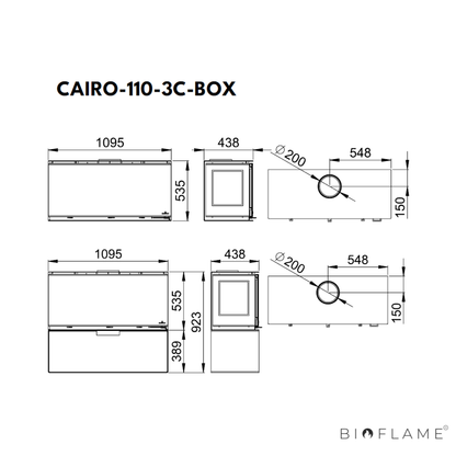 Salamandra a Lenha Bronpi Cairo 110 Box 3 Faces