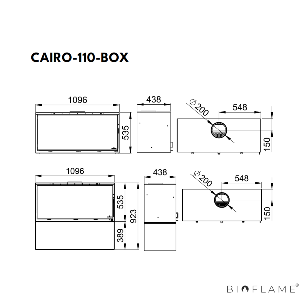 Salamandra a Lenha Bronpi Cairo 110 Box