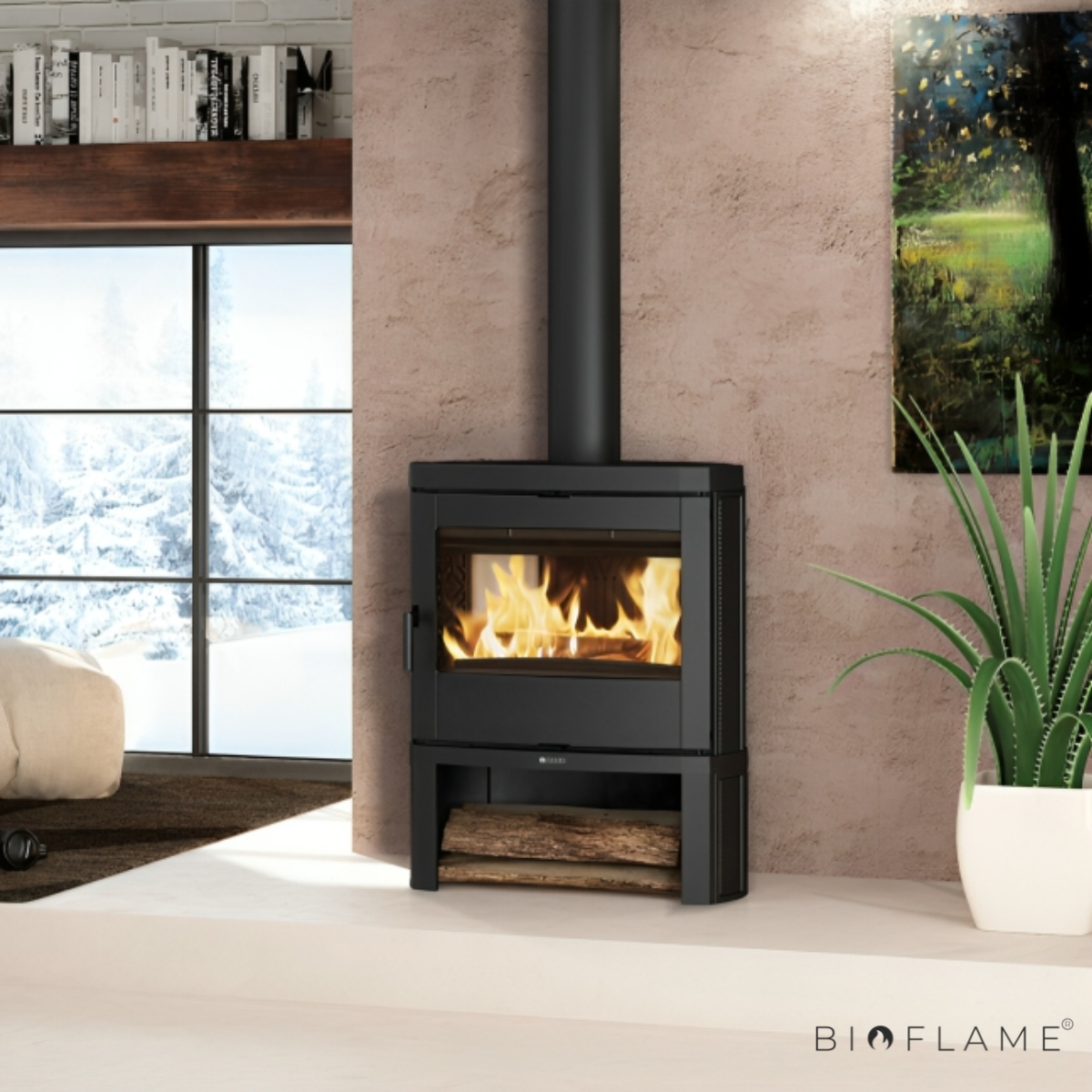 Salamandra a Lenha em Ferro Fundido Nordica Extraflame Jennifer
