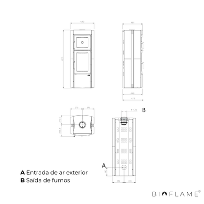 Salamandra a Lenha em Ferro Fundido Nordica Extraflame Ester Forno