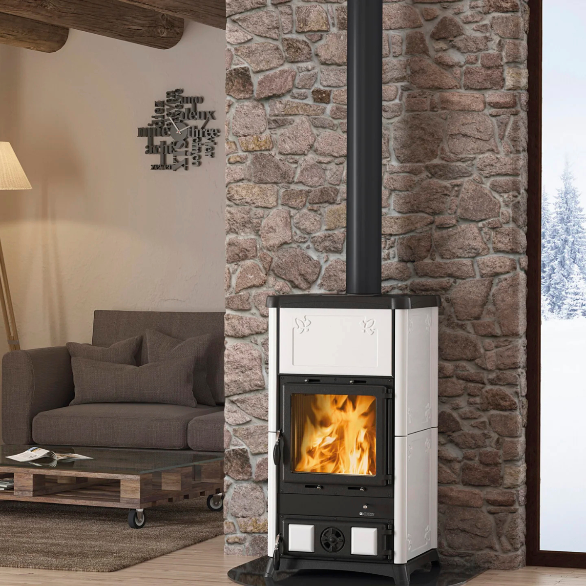Salamandra a Lenha em Ferro Fundido Nordica Extraflame Fedora