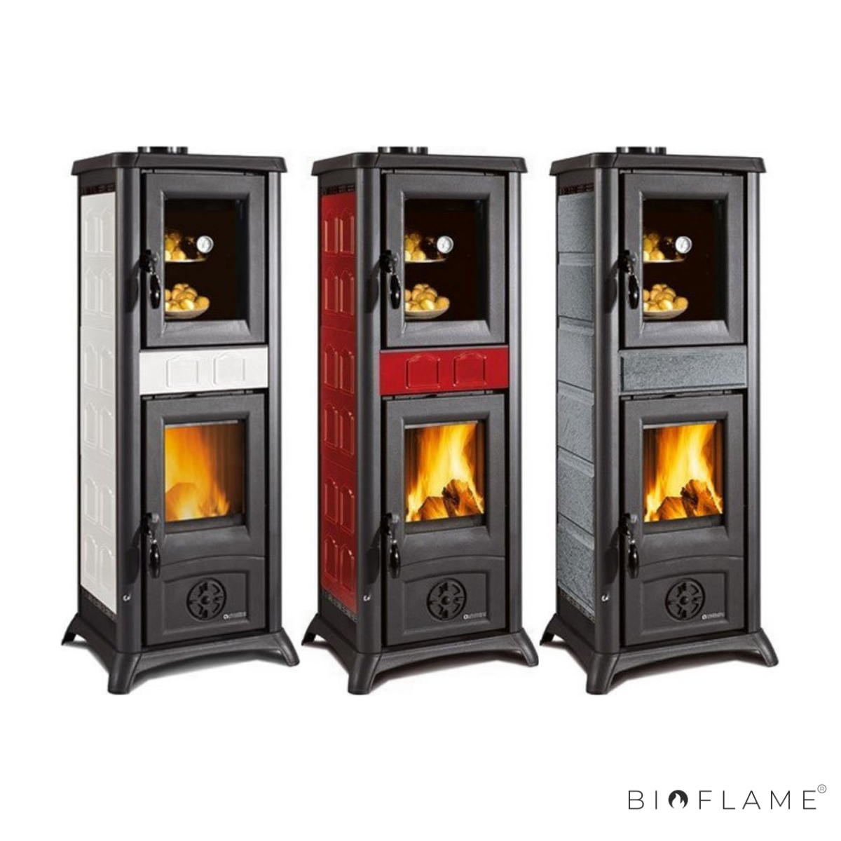 Salamandra a Lenha em Ferro Fundido Nordica Extraflame Gemma Forno