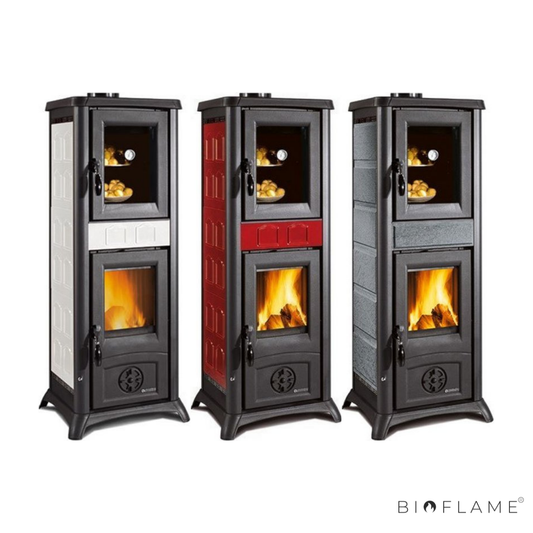 Salamandra a Lenha em Ferro Fundido Nordica Extraflame Gemma Forno