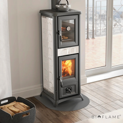 Salamandra a Lenha em Ferro Fundido Nordica Extraflame Gemma Forno