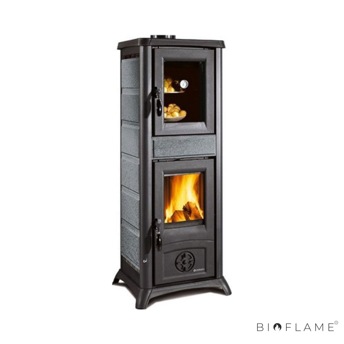 Salamandra a Lenha em Ferro Fundido Nordica Extraflame Gemma Forno