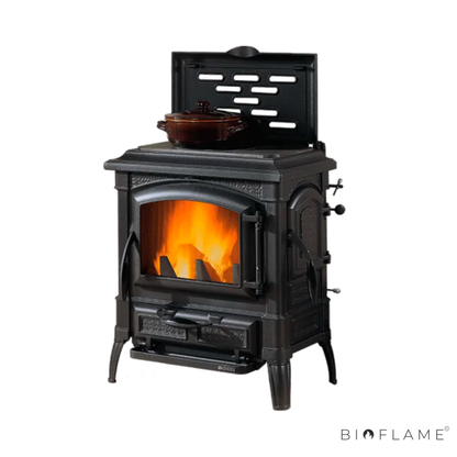Salamandra a Lenha em Ferro Fundido Nordica Extraflame Isetta Con Cerchi