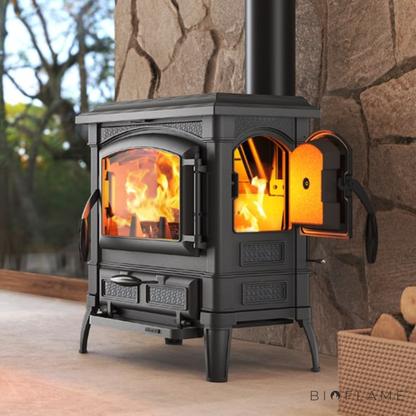 Salamandra a Lenha em Ferro Fundido Nordica Extraflame Isotta Con Cerchi EVO