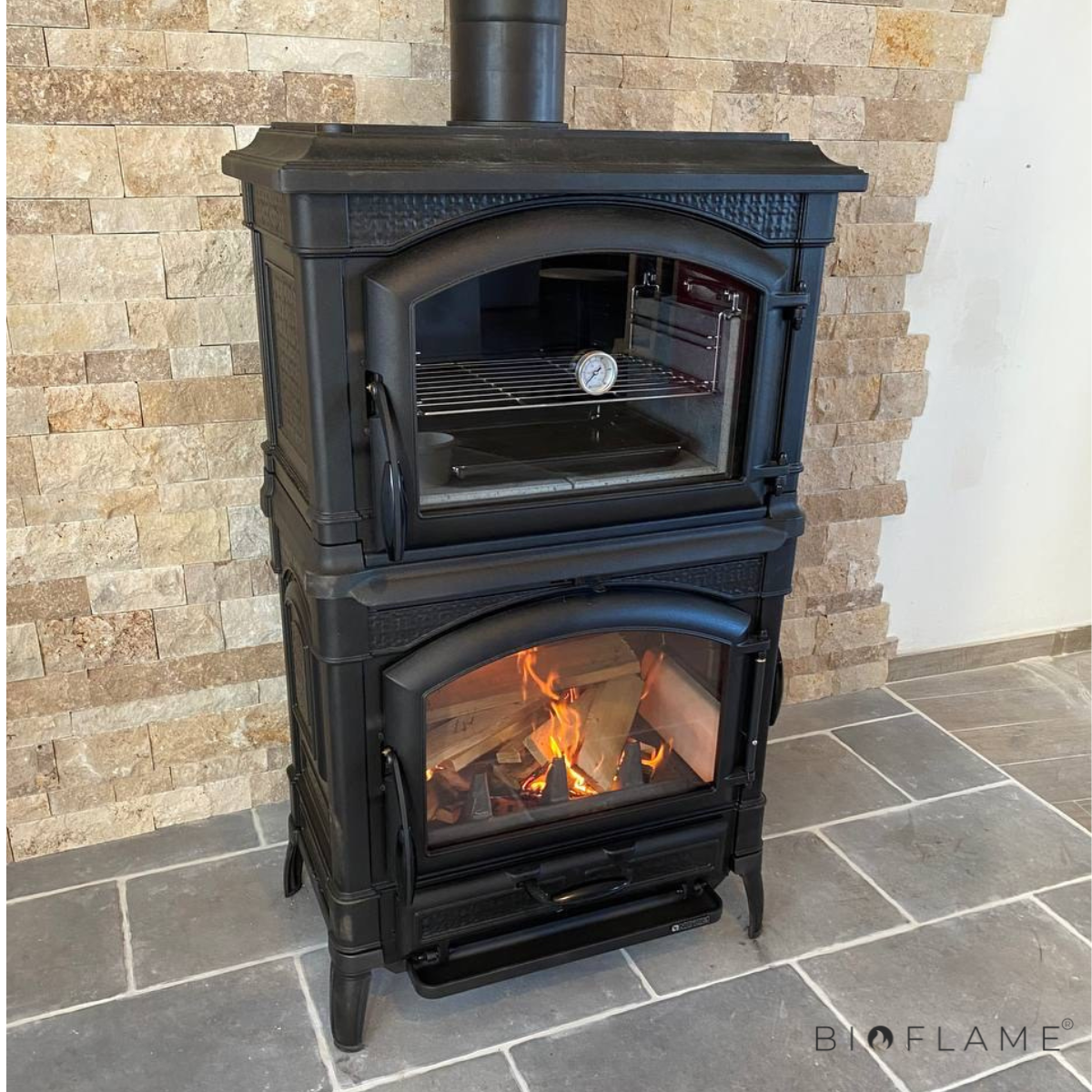 Salamandra a Lenha em Ferro Fundido Nordica Extraflame Isotta Forno