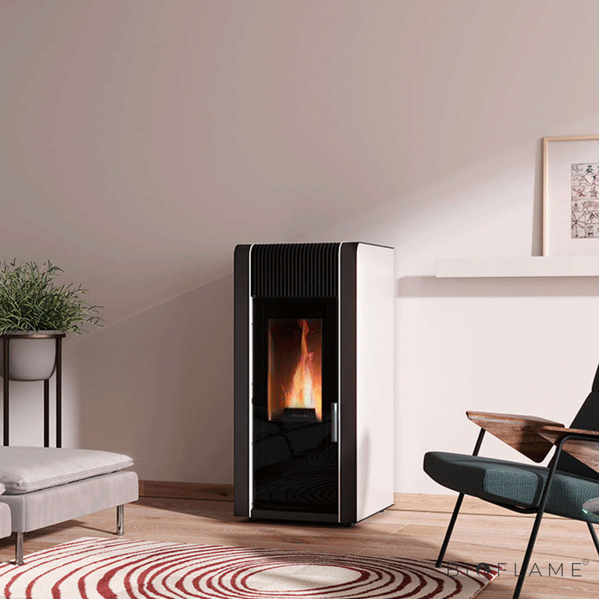 Salamandra a Pellets Canalizável Solzaima Aspen Collection 12 kW