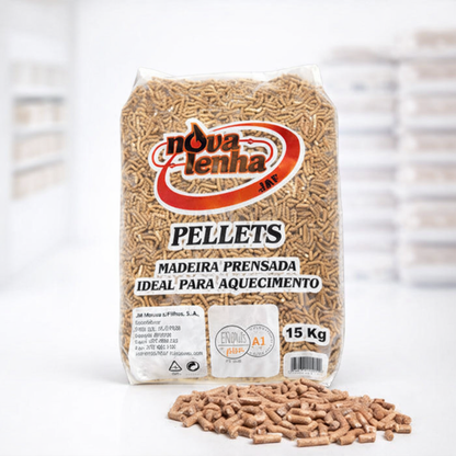 Pellets NovaLenha A1 Plus Certificados – Palete 1155kg Pinho 100% Natural